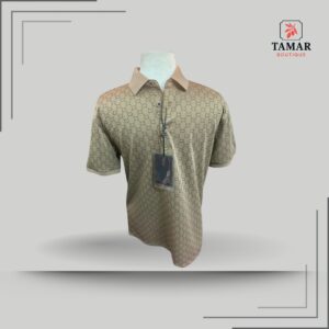 Beige Stripe Polo T-Shirt